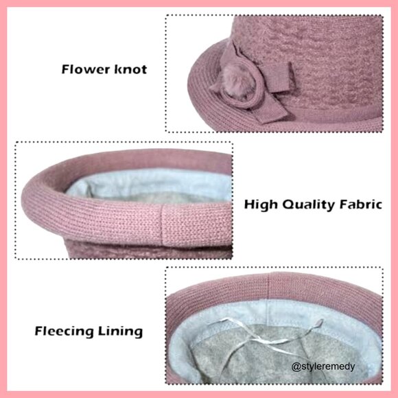 Vintage Cloche Bucket Hat, 70% Acrylic 30% Cotton, Crushable & Packable main image 6